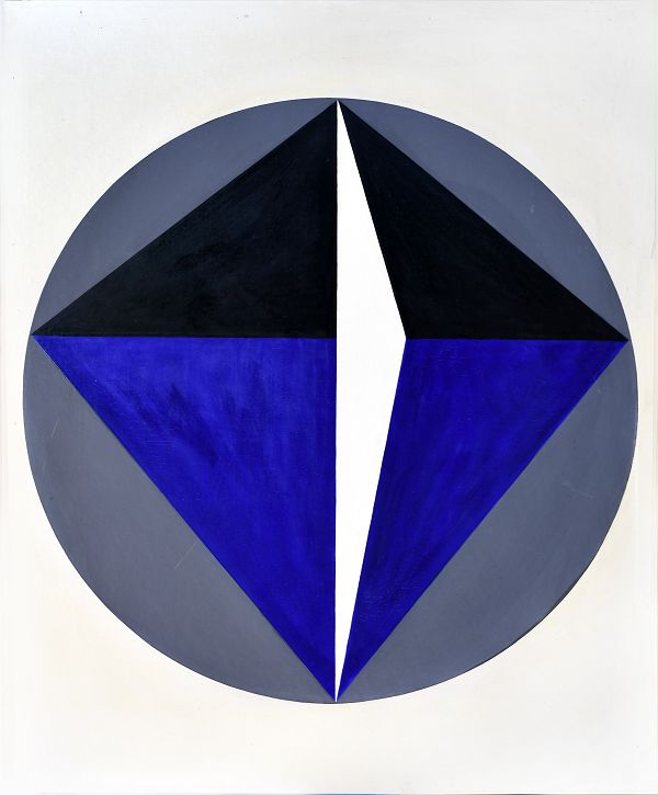 Marian Szpakowski, Kompozycja XVIII, 1966, akryl, olej, płyta pilśn., 99,5x80,5 cm, wł. MZL